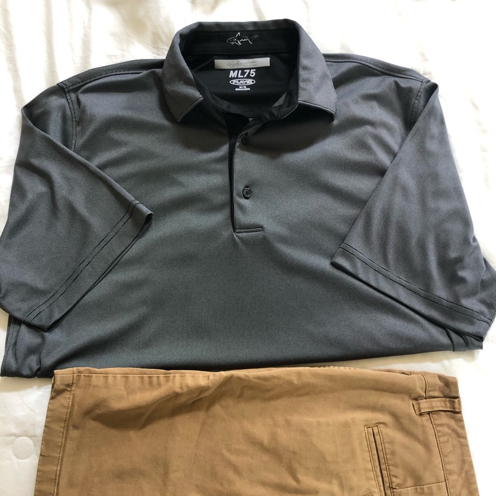 Men’s Dark Grey Greg Norman Polo - L